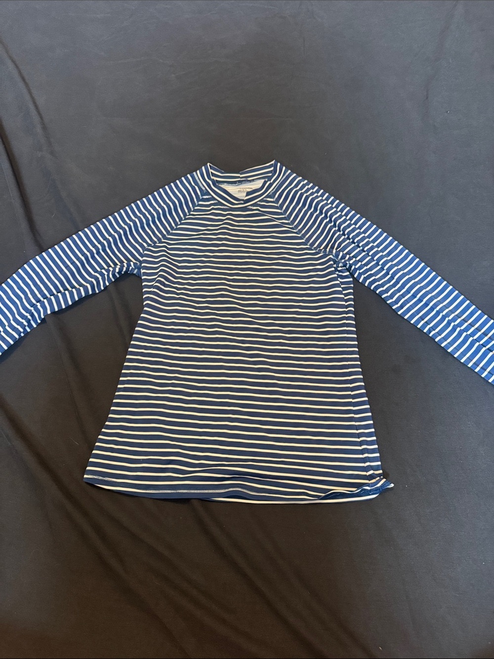 Amazon Essentials Navy & White Striped Long Sleeve Rash Guard